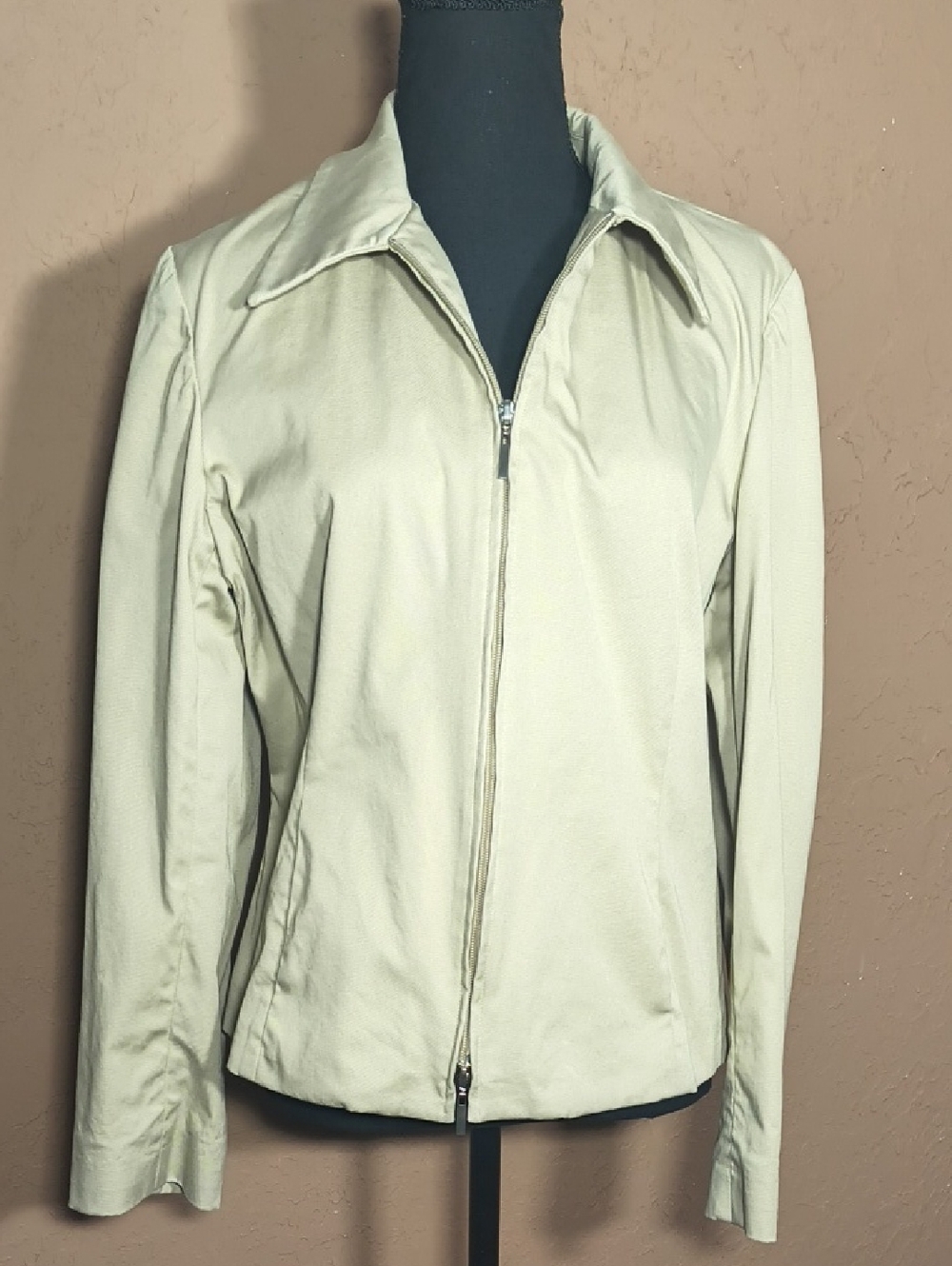 Liz Claiborne Women's Beige Zip-Front Jacket Size 12